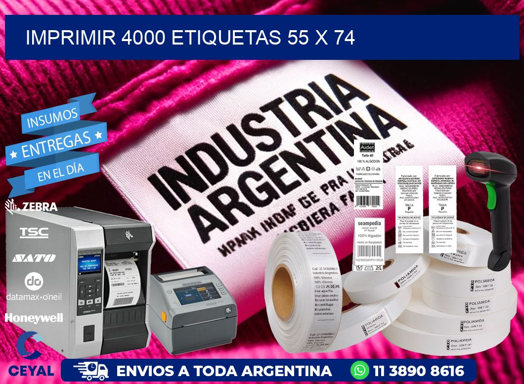 IMPRIMIR 4000 ETIQUETAS 55 x 74
