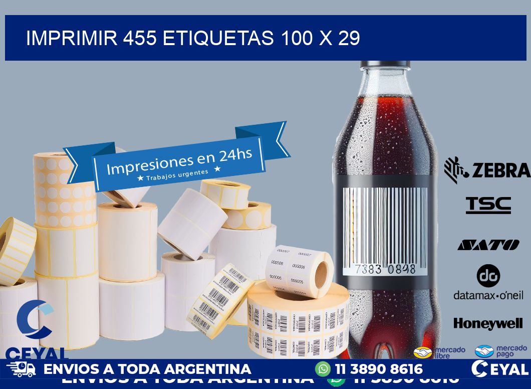 IMPRIMIR 455 ETIQUETAS 100 x 29