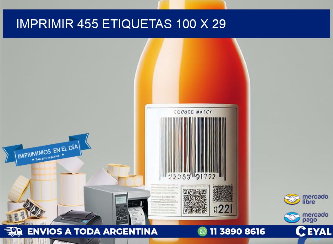 IMPRIMIR 455 ETIQUETAS 100 x 29