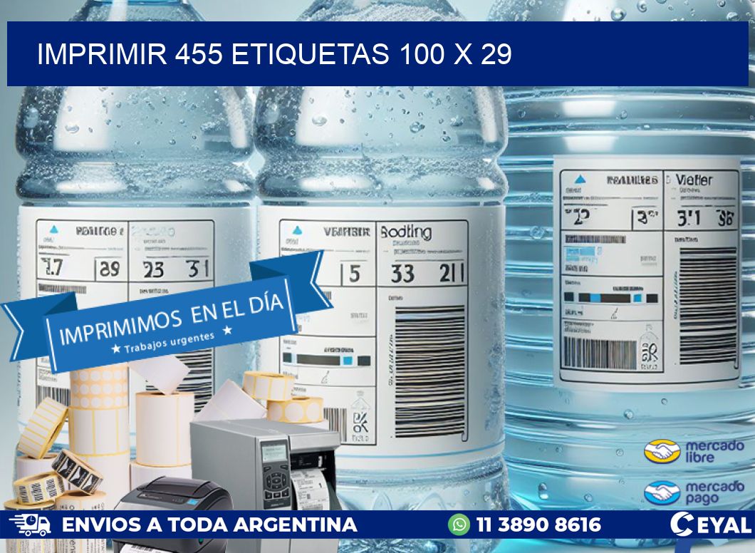 IMPRIMIR 455 ETIQUETAS 100 x 29
