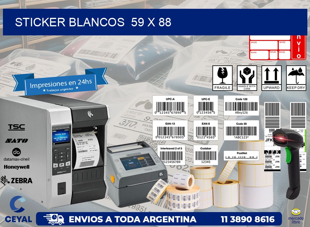 STICKER BLANCOS  59 x 88