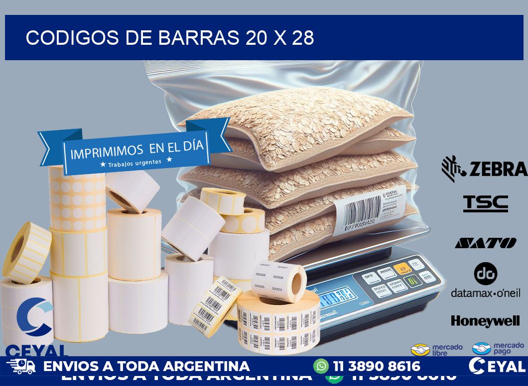 codigos de barras 20 x 28