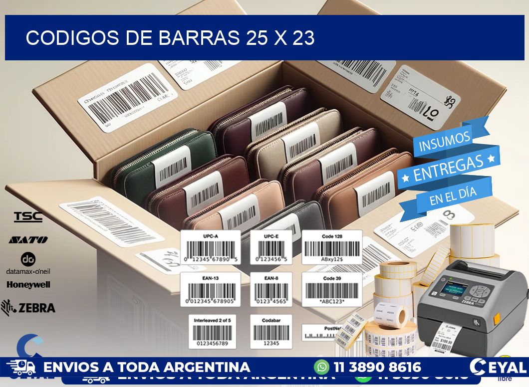 codigos de barras 25 x 23