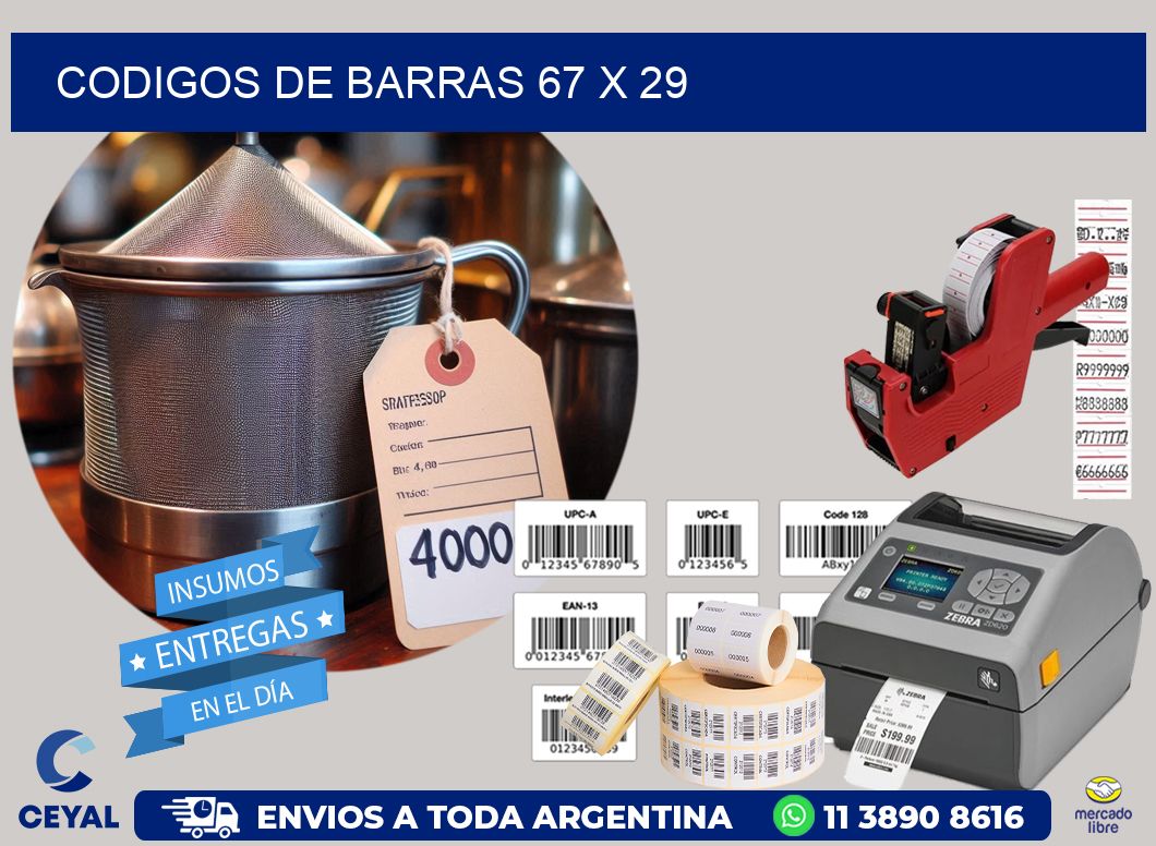 codigos de barras 67 x 29