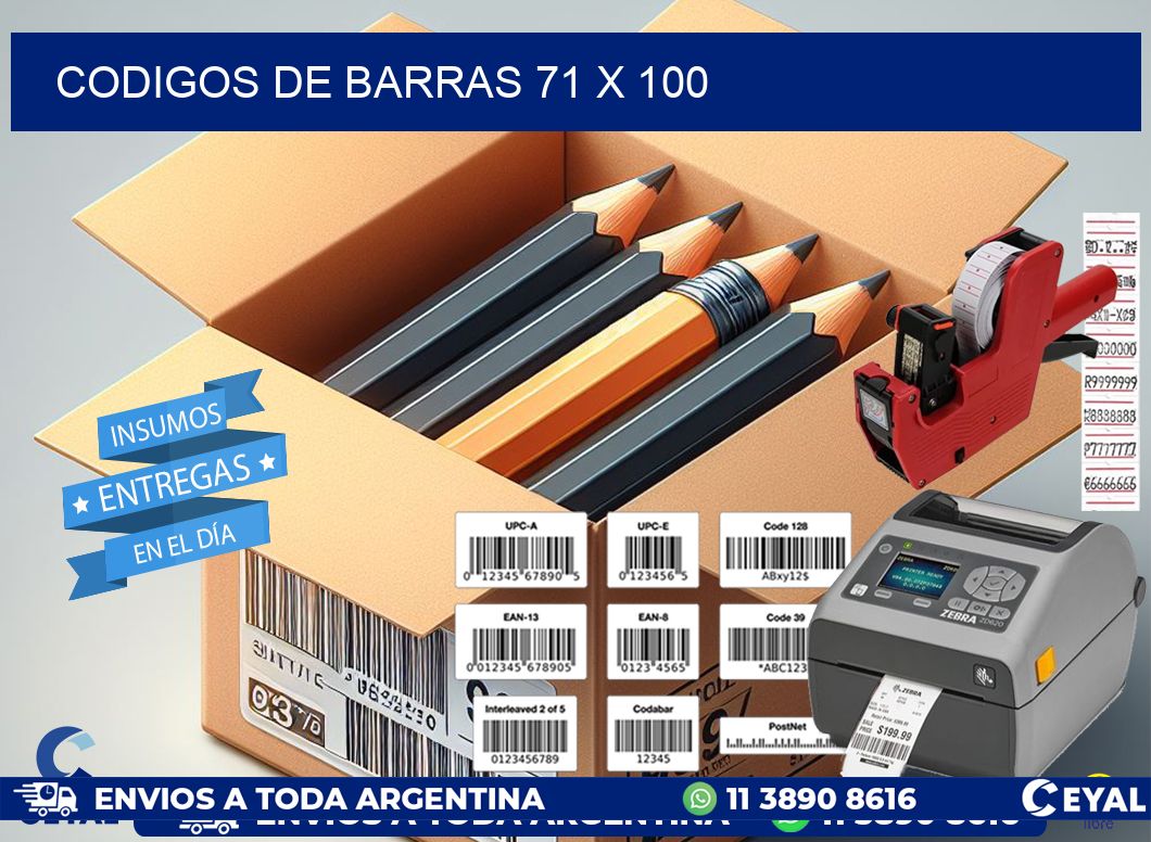 codigos de barras 71 x 100