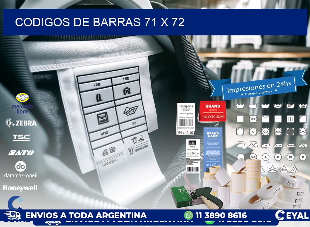 codigos de barras 71 x 72