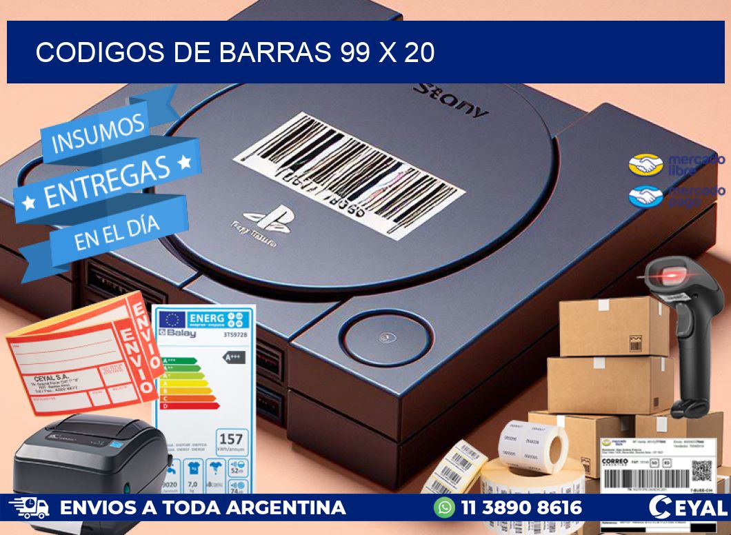 codigos de barras 99 x 20