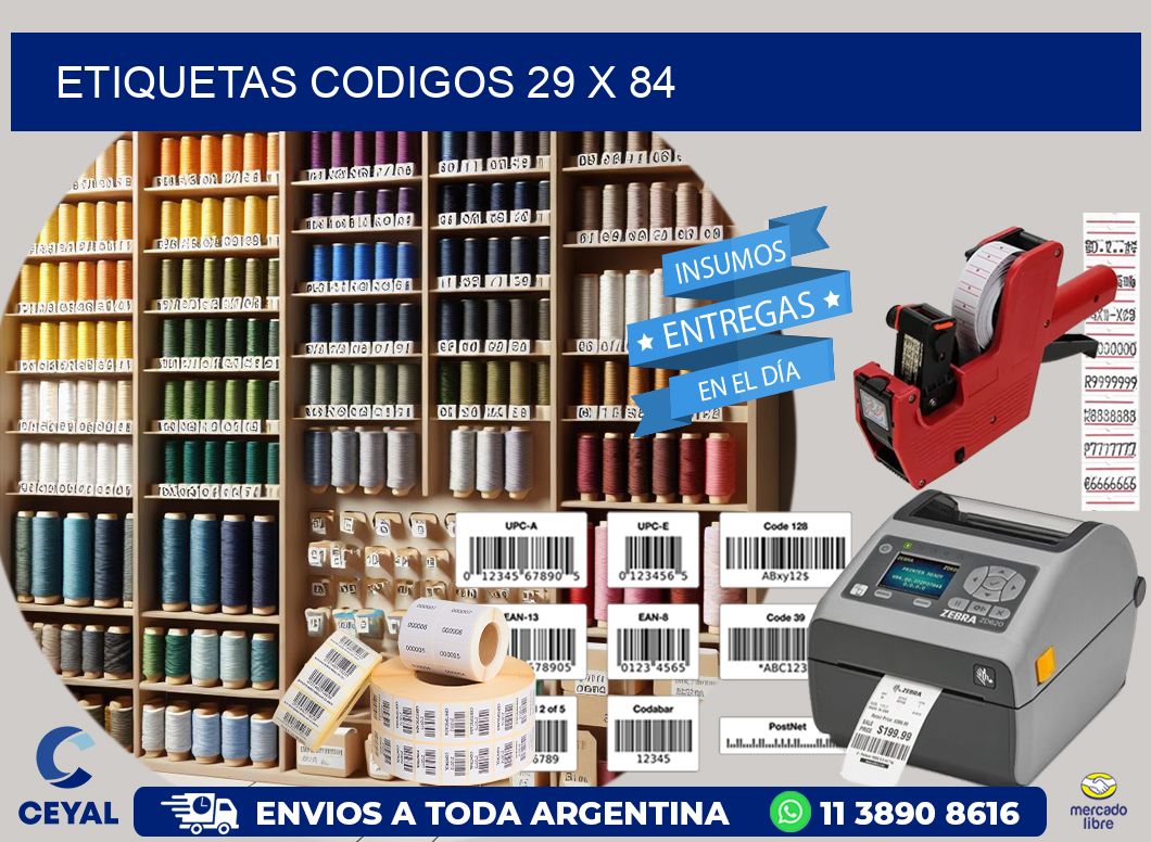 etiquetas codigos 29 x 84