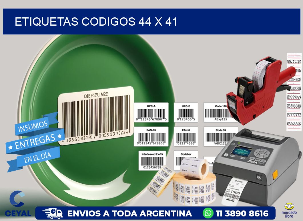etiquetas codigos 44 x 41