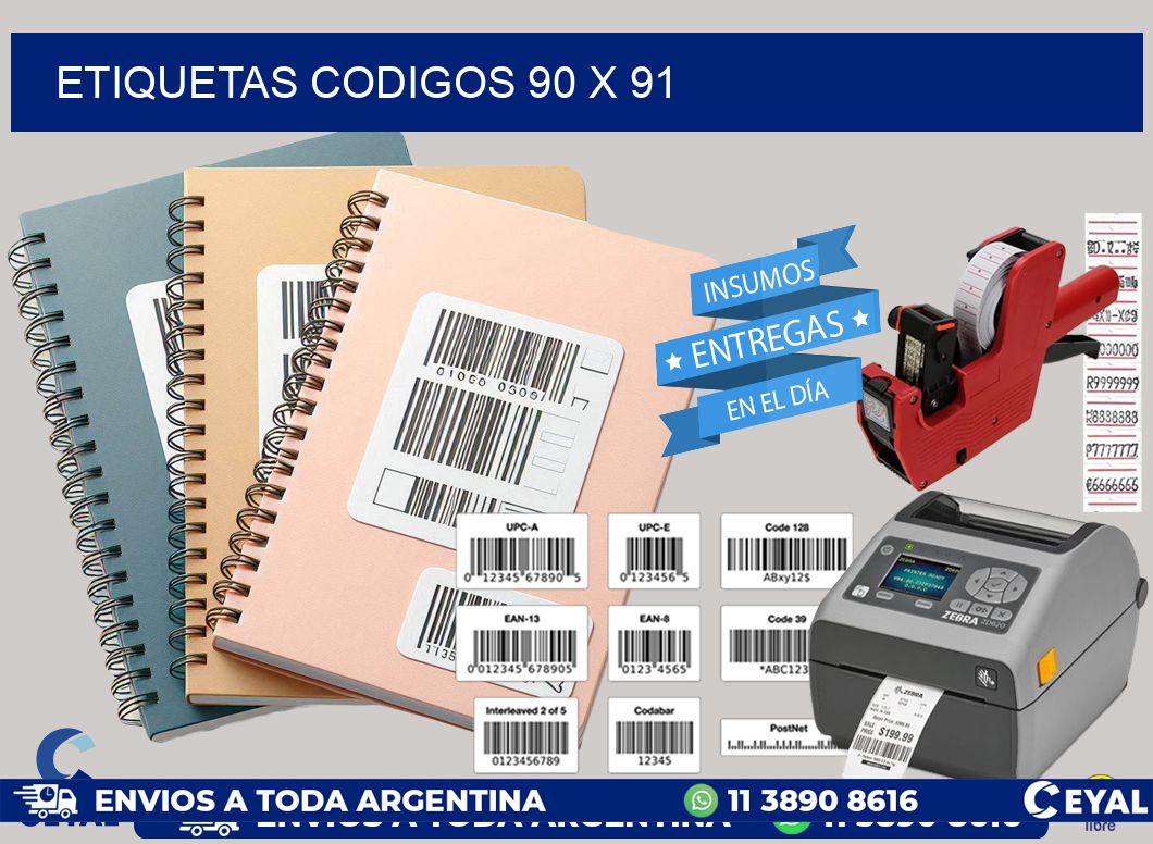 etiquetas codigos 90 x 91