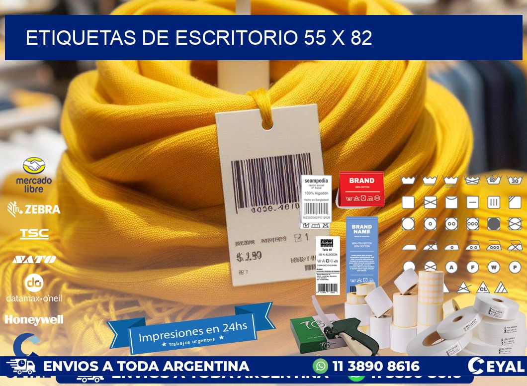 etiquetas de escritorio 55 x 82