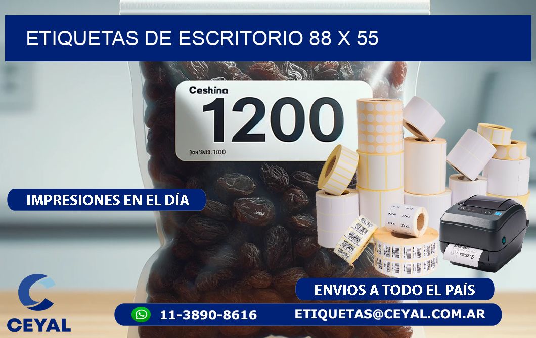 etiquetas de escritorio 88 x 55