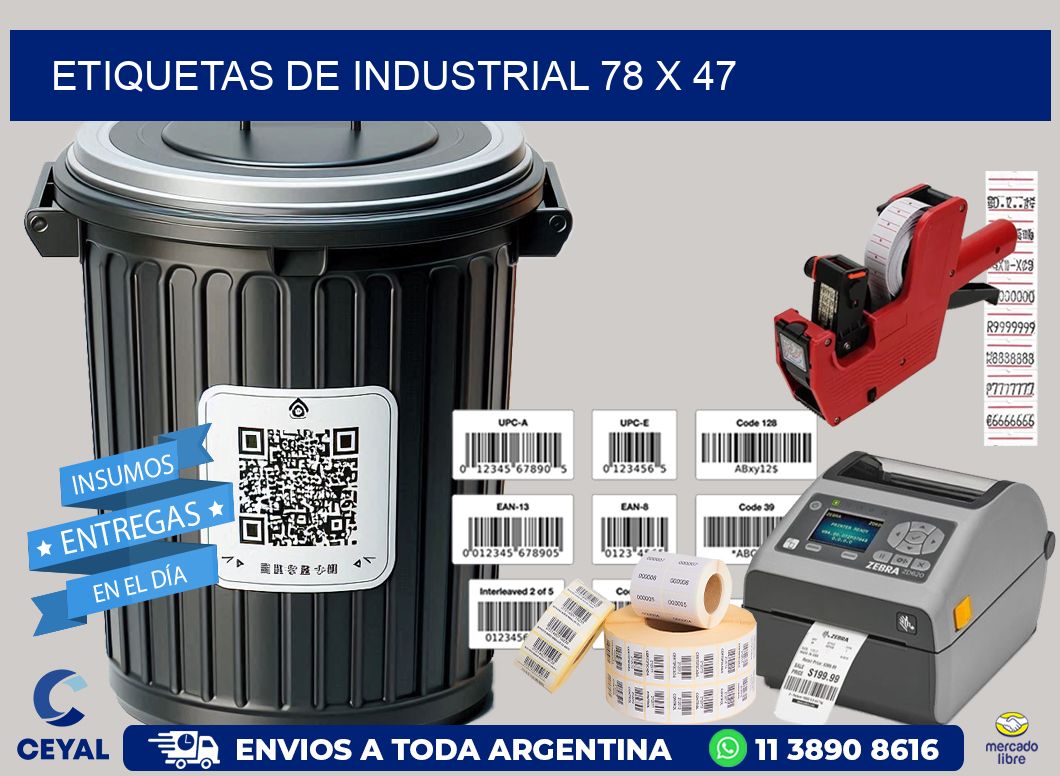 etiquetas de industrial 78 x 47
