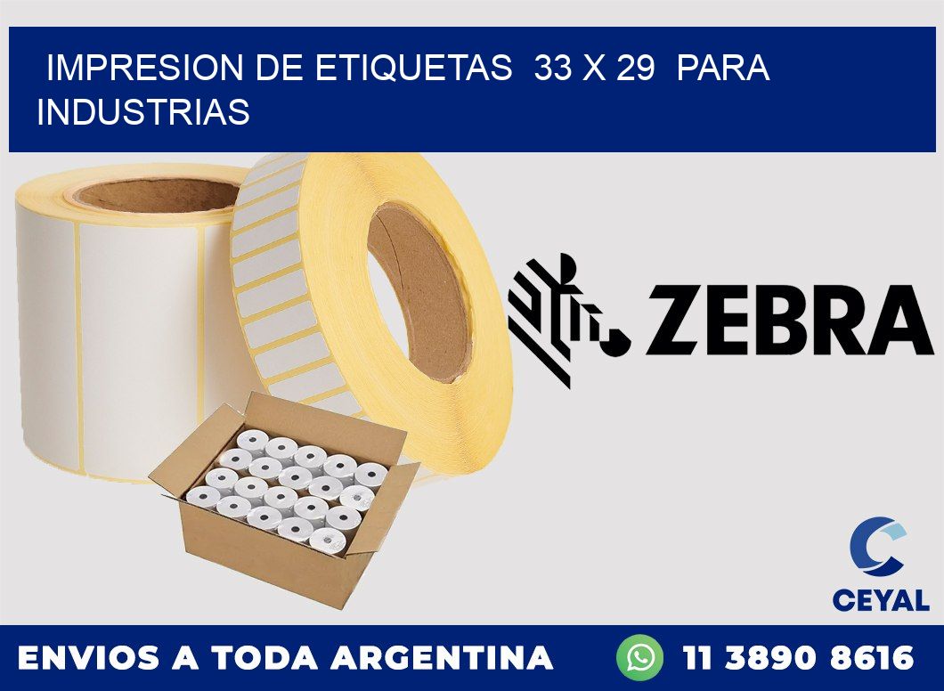 impresion de etiquetas  33 x 29  para industrias