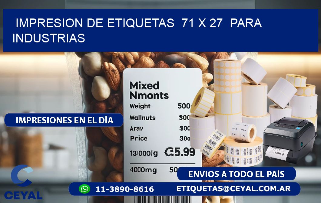 impresion de etiquetas 71 x 27 para industrias