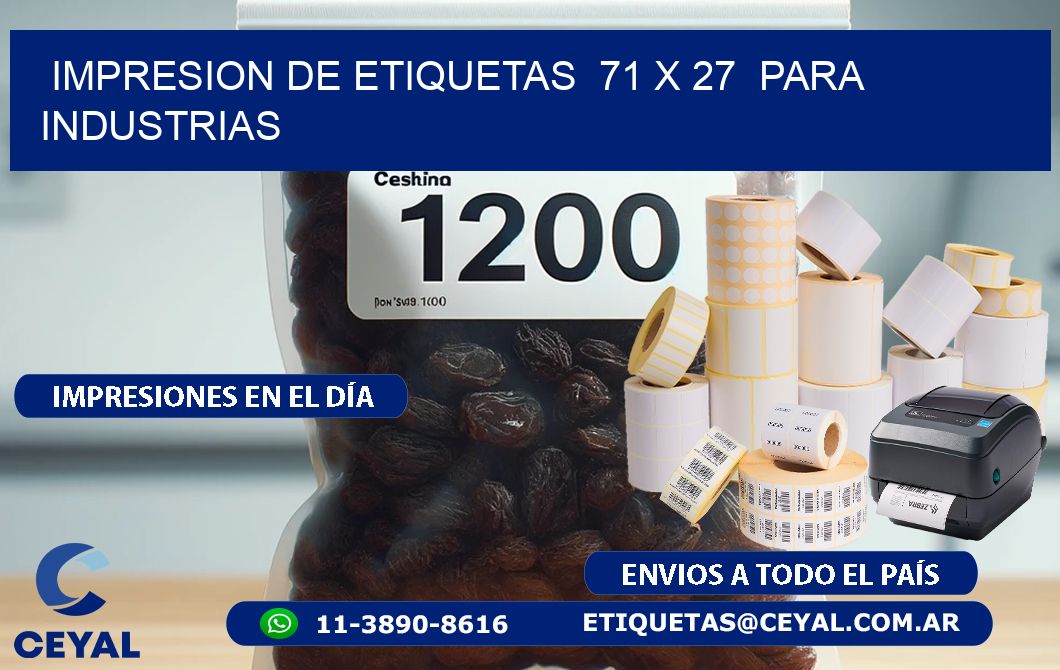 impresion de etiquetas 71 x 27 para industrias