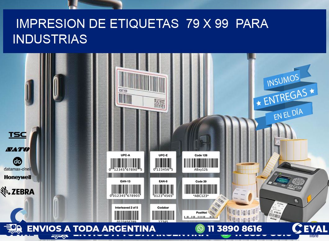 impresion de etiquetas  79 x 99  para industrias