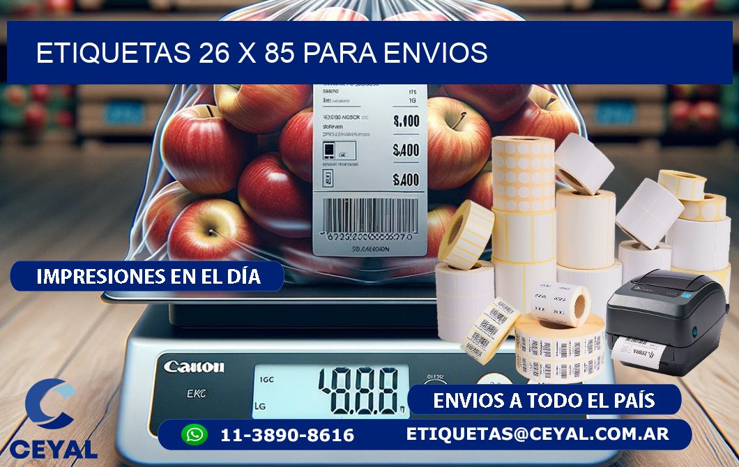 ETIQUETAS 26 x 85 PARA ENVIOS