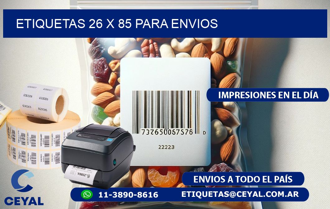 ETIQUETAS 26 x 85 PARA ENVIOS