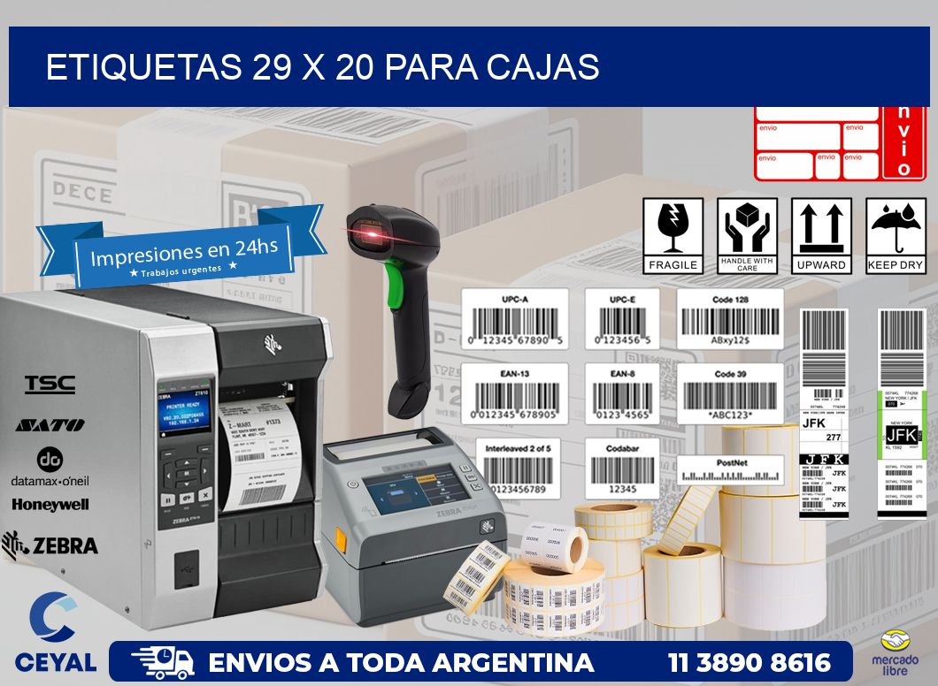 ETIQUETAS 29 x 20 PARA CAJAS