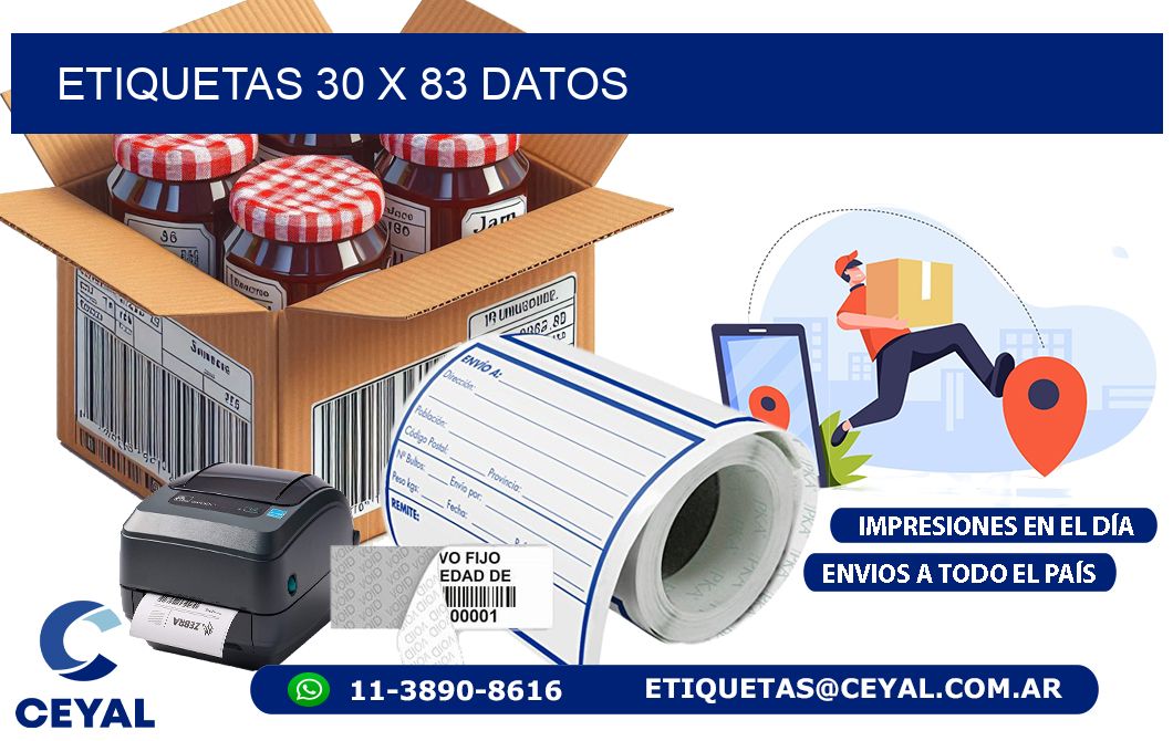 ETIQUETAS 30 x 83 DATOS