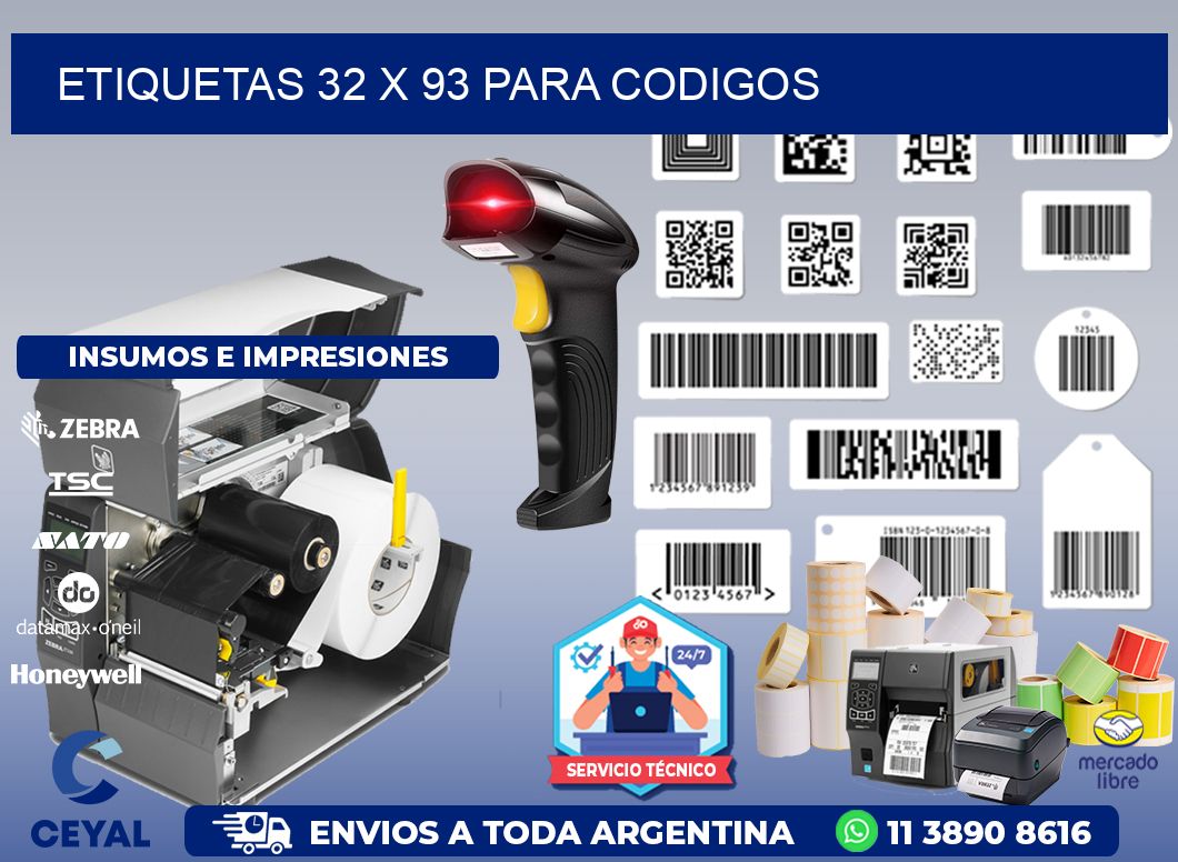 ETIQUETAS 32 x 93 PARA CODIGOS