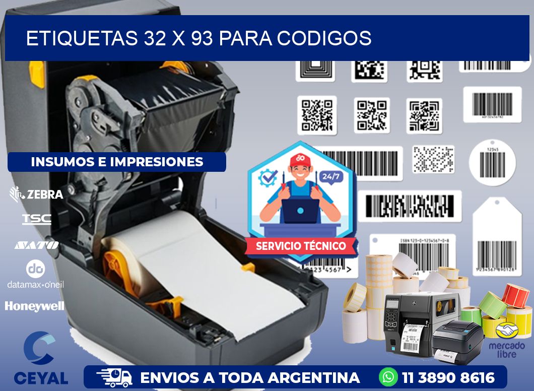 ETIQUETAS 32 x 93 PARA CODIGOS