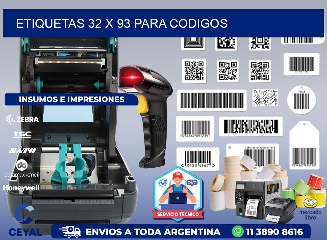 ETIQUETAS 32 x 93 PARA CODIGOS
