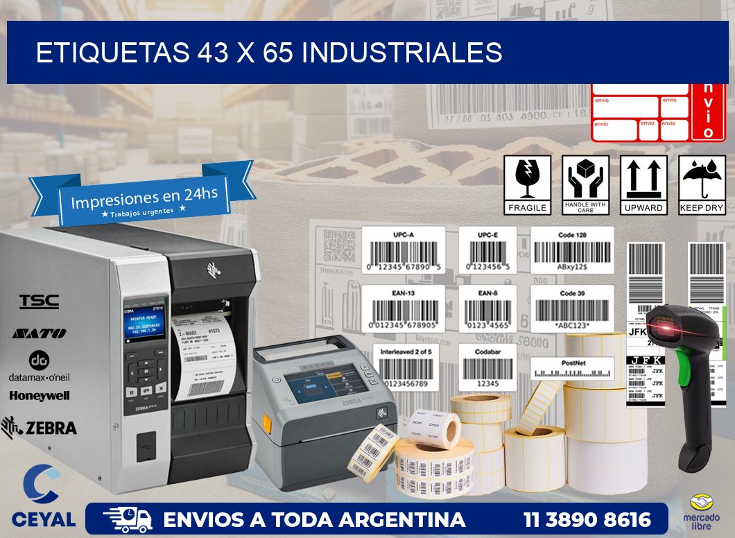 ETIQUETAS 43 x 65 INDUSTRIALES
