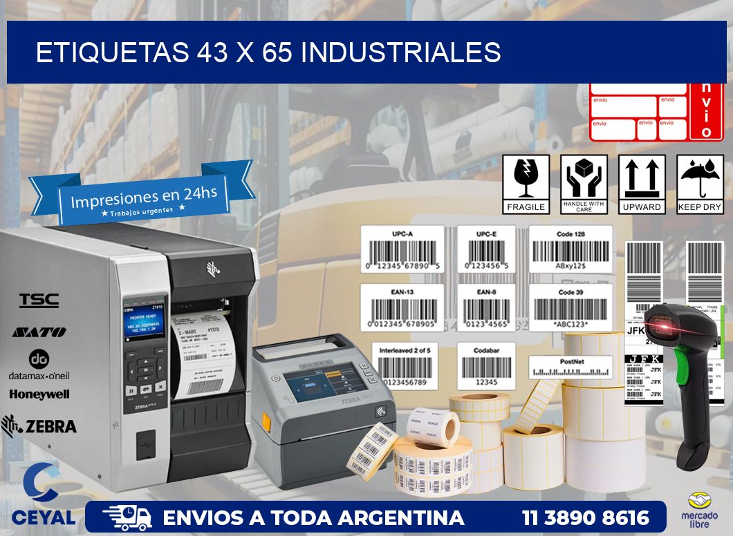 ETIQUETAS 43 x 65 INDUSTRIALES
