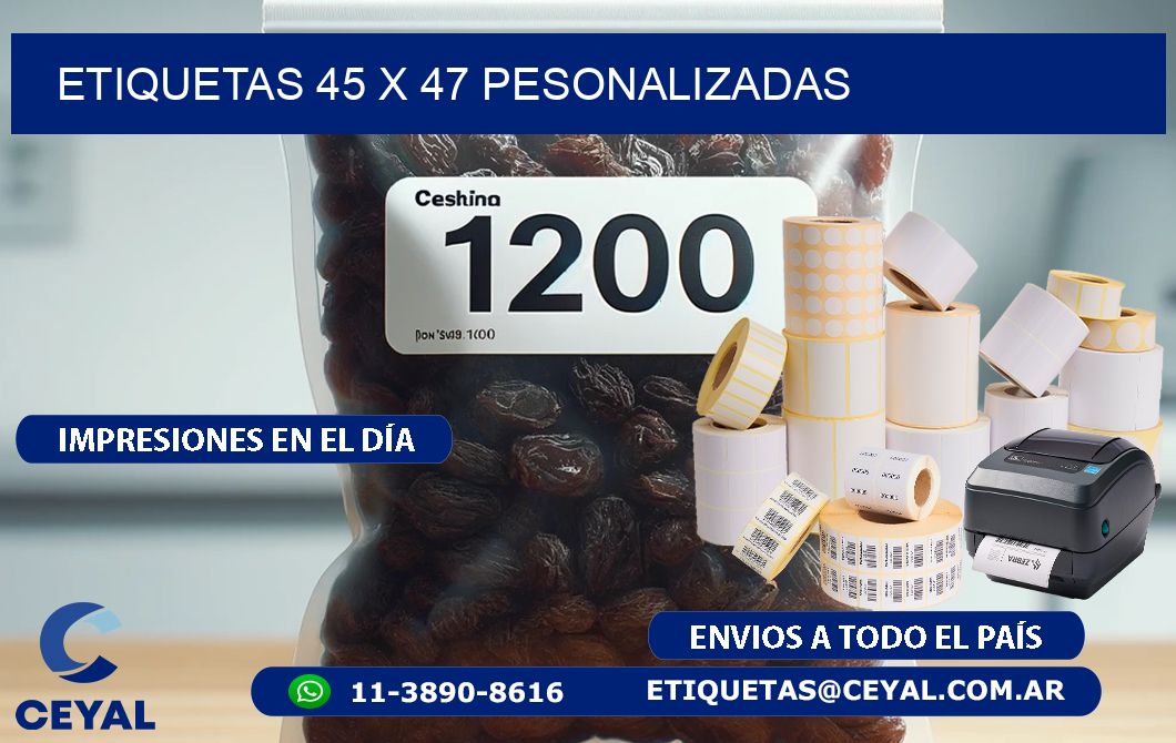 ETIQUETAS 45 x 47 PESONALIZADAS