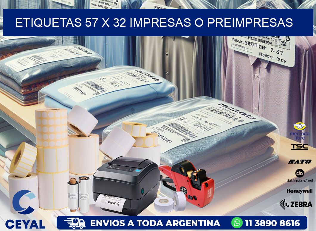 ETIQUETAS 57 x 32 IMPRESAS O PREIMPRESAS