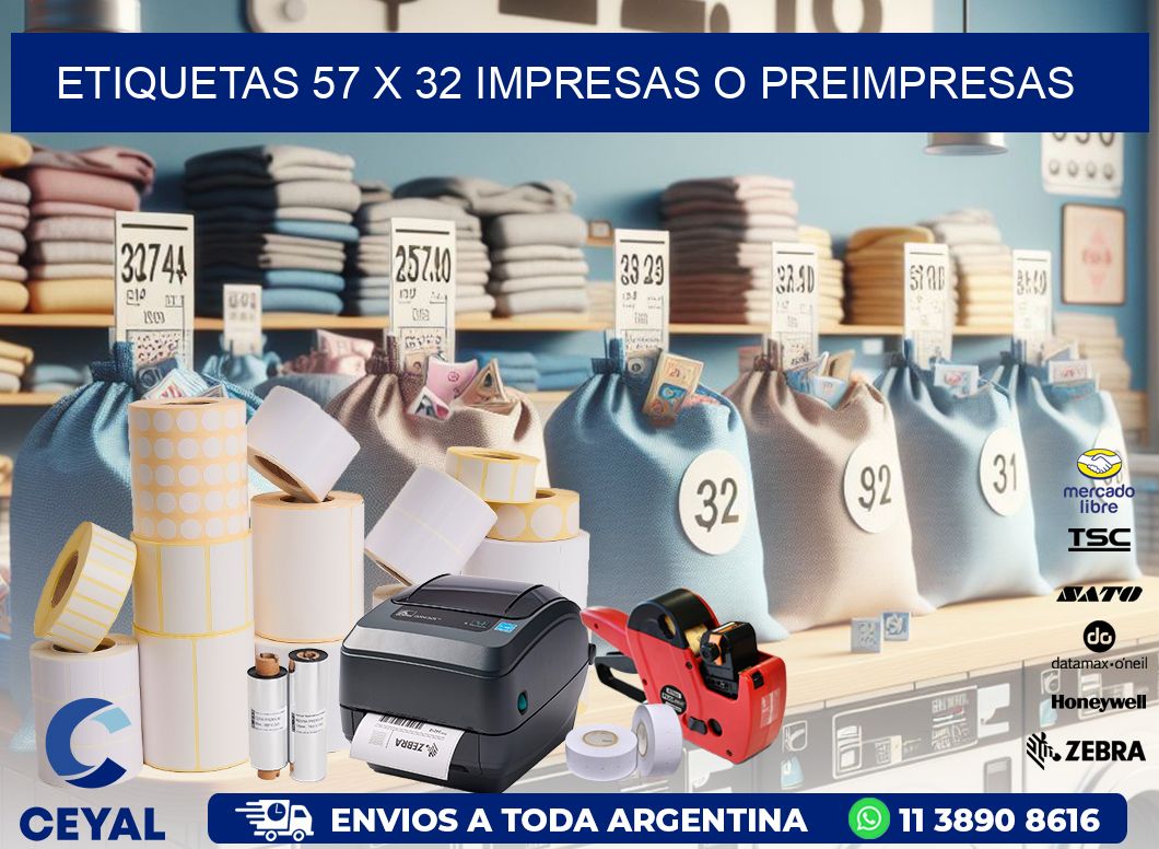 ETIQUETAS 57 x 32 IMPRESAS O PREIMPRESAS