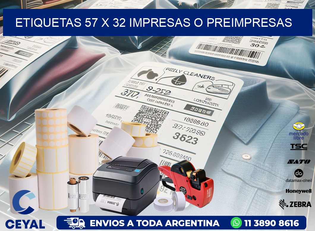 ETIQUETAS 57 x 32 IMPRESAS O PREIMPRESAS