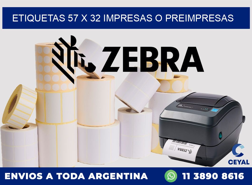 ETIQUETAS 57 x 32 IMPRESAS O PREIMPRESAS