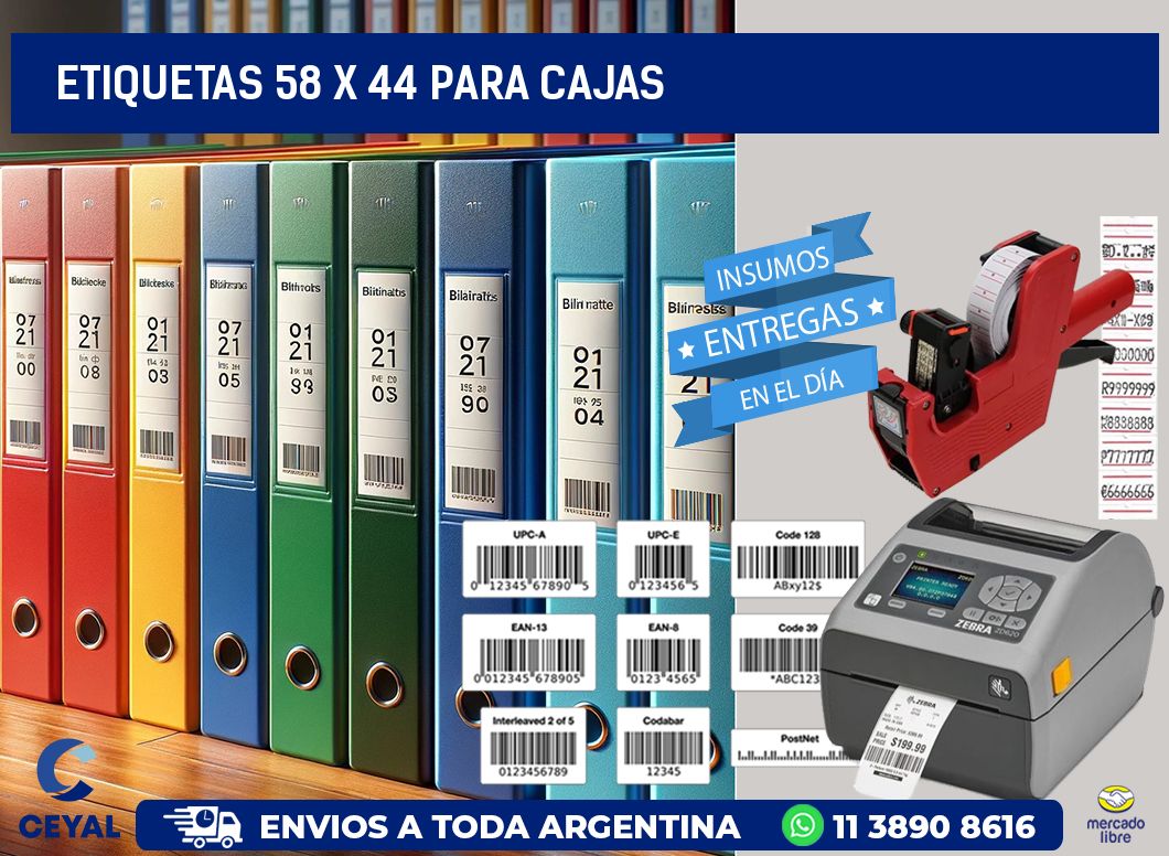 ETIQUETAS 58 x 44 PARA CAJAS