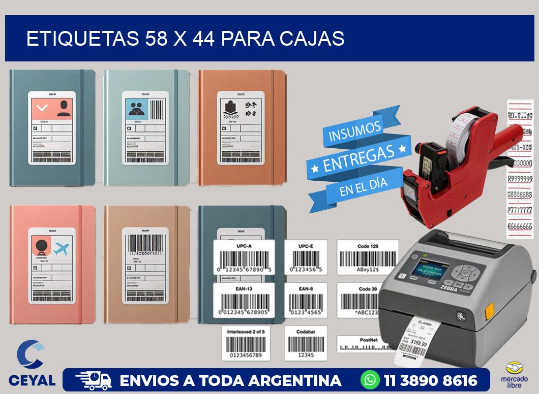 ETIQUETAS 58 x 44 PARA CAJAS