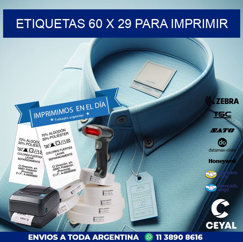 ETIQUETAS 60 x 29 PARA IMPRIMIR