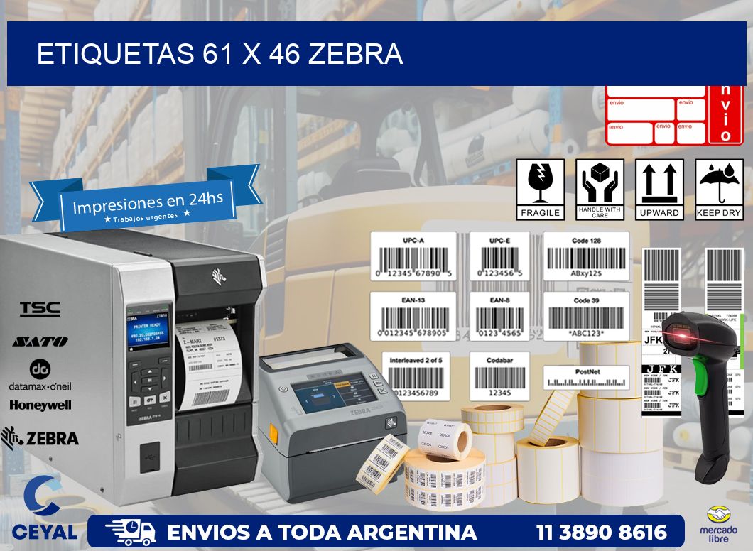 ETIQUETAS 61 x 46 ZEBRA