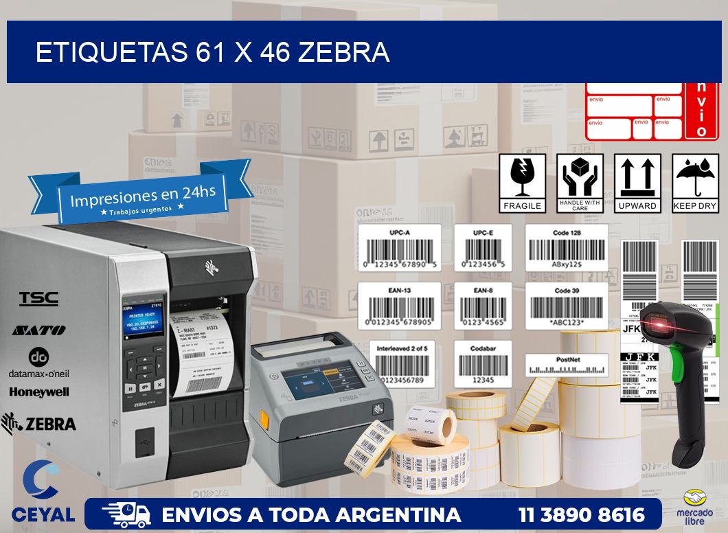 ETIQUETAS 61 x 46 ZEBRA