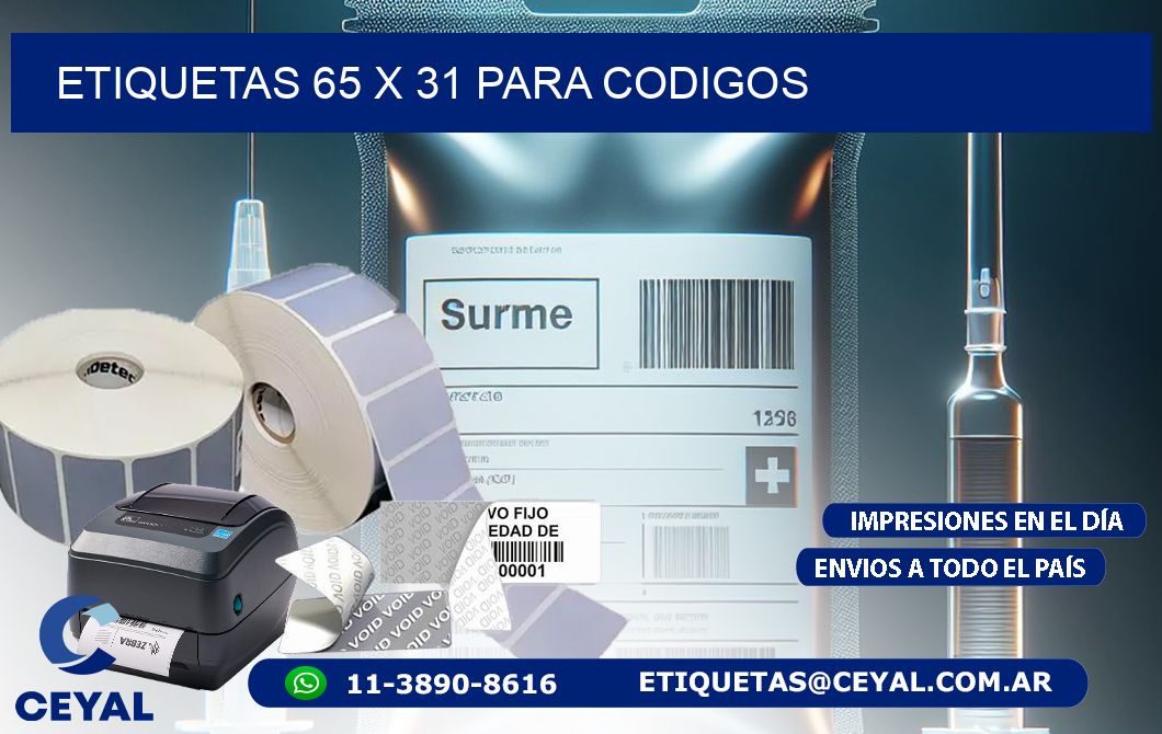 ETIQUETAS 65 x 31 PARA CODIGOS