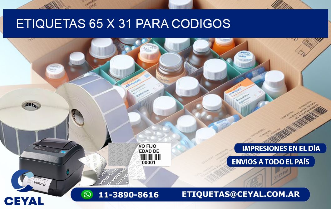 ETIQUETAS 65 x 31 PARA CODIGOS