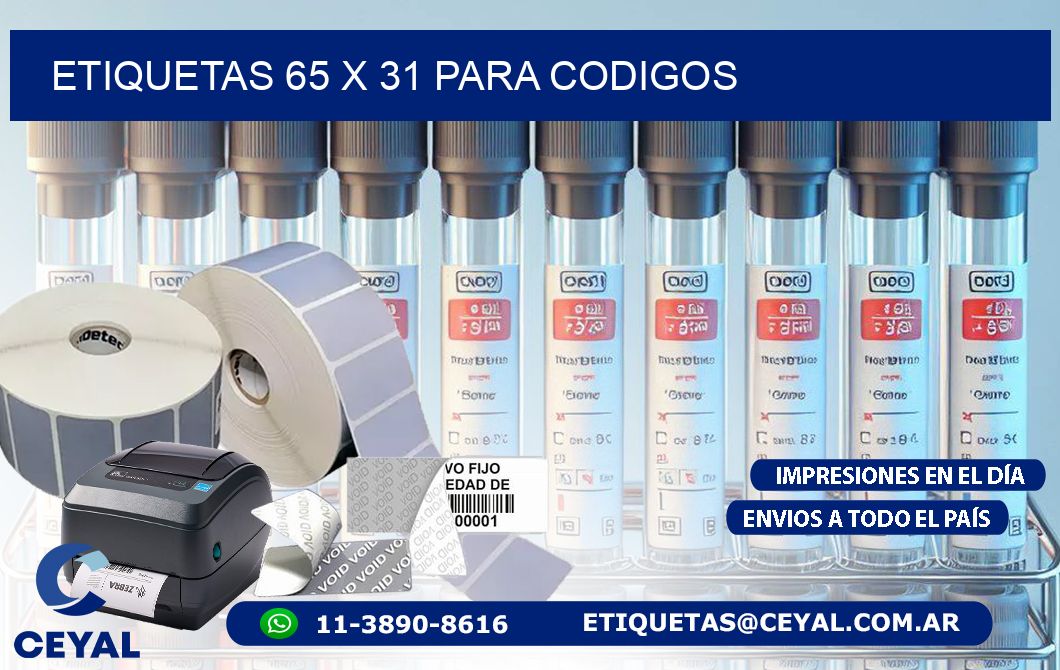 ETIQUETAS 65 x 31 PARA CODIGOS