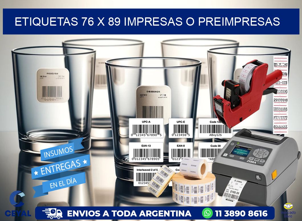 ETIQUETAS 76 x 89 IMPRESAS O PREIMPRESAS