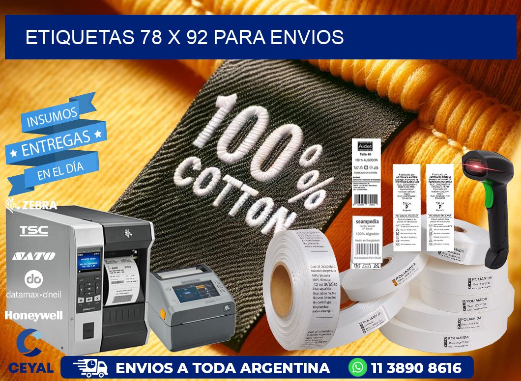 ETIQUETAS 78 x 92 PARA ENVIOS