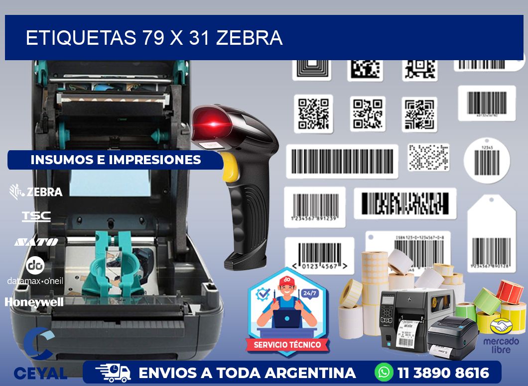 ETIQUETAS 79 x 31 ZEBRA