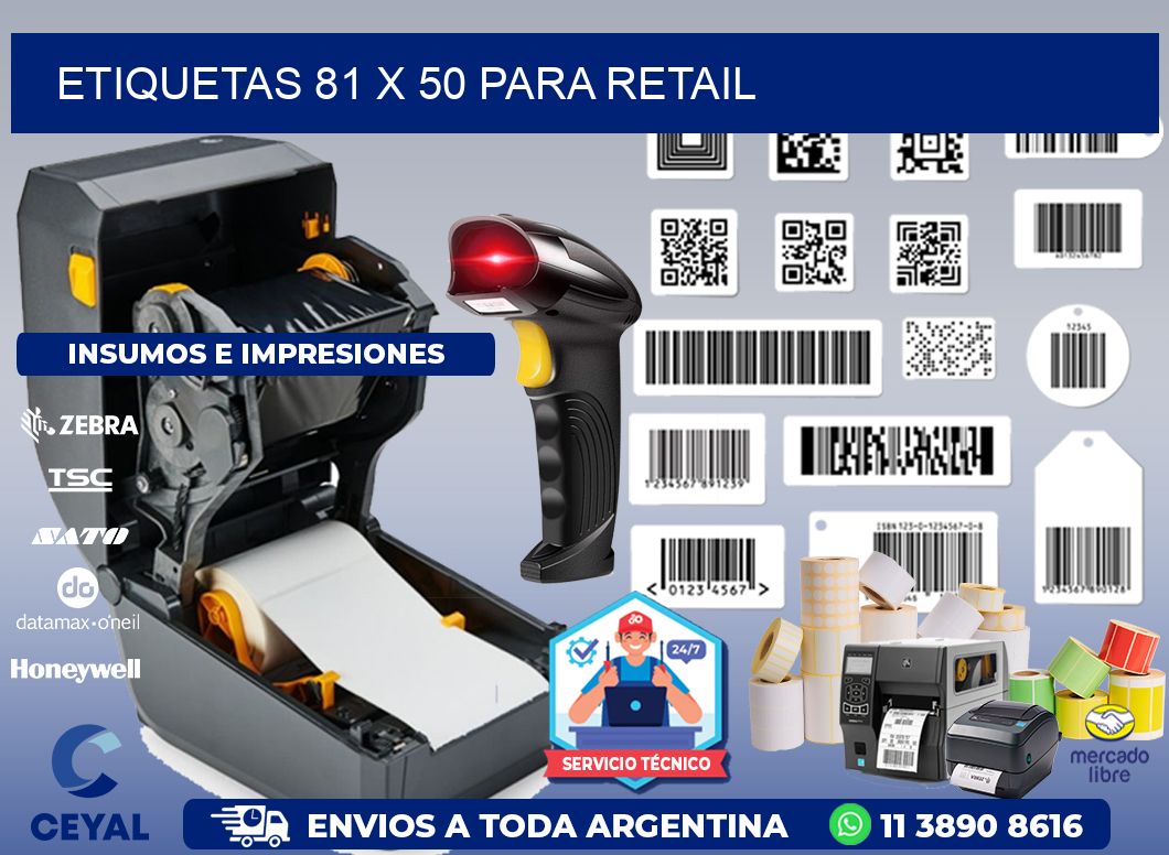 ETIQUETAS 81 x 50 PARA RETAIL