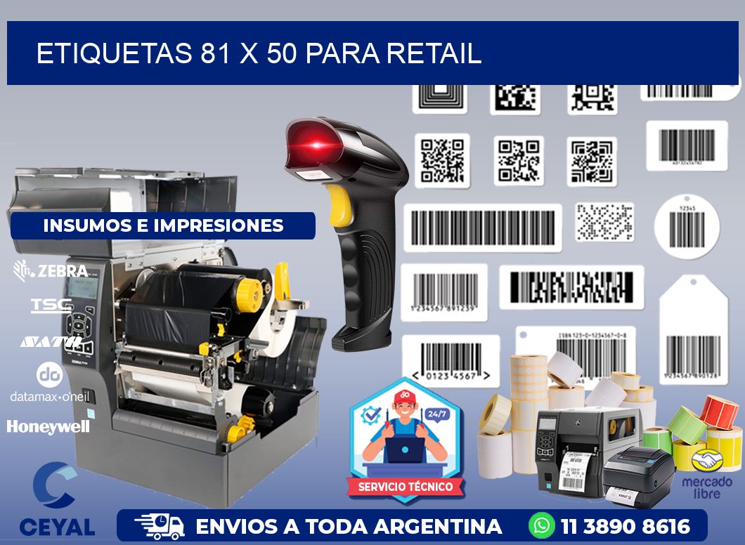 ETIQUETAS 81 x 50 PARA RETAIL