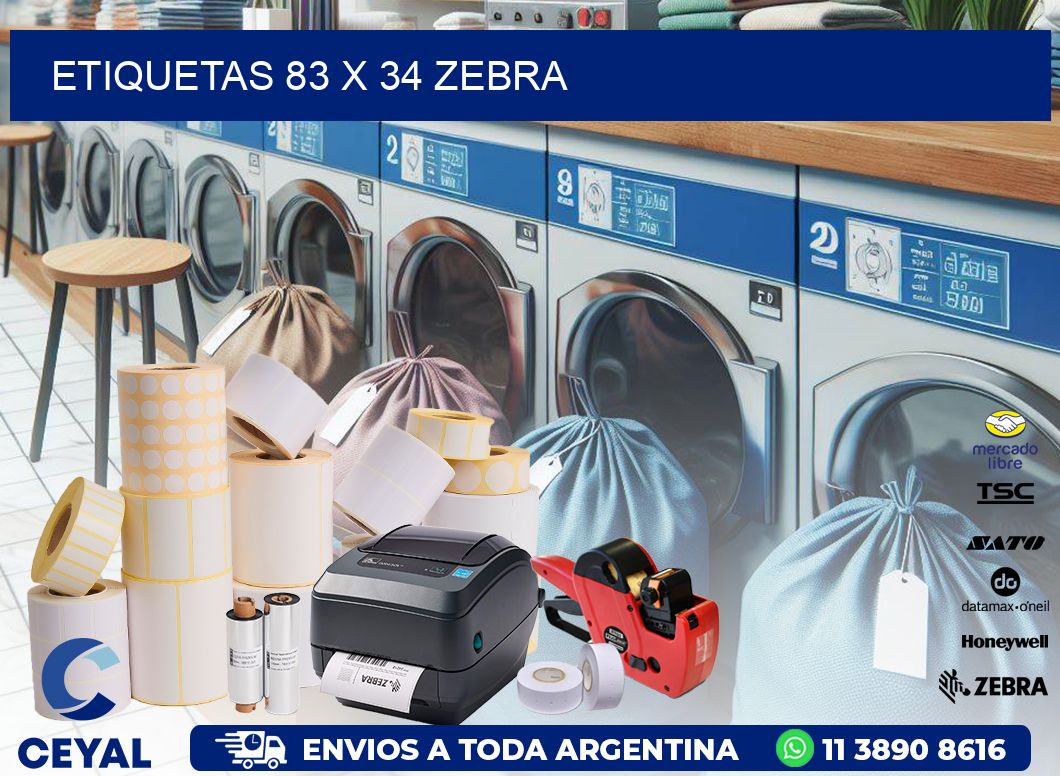 ETIQUETAS 83 x 34 ZEBRA