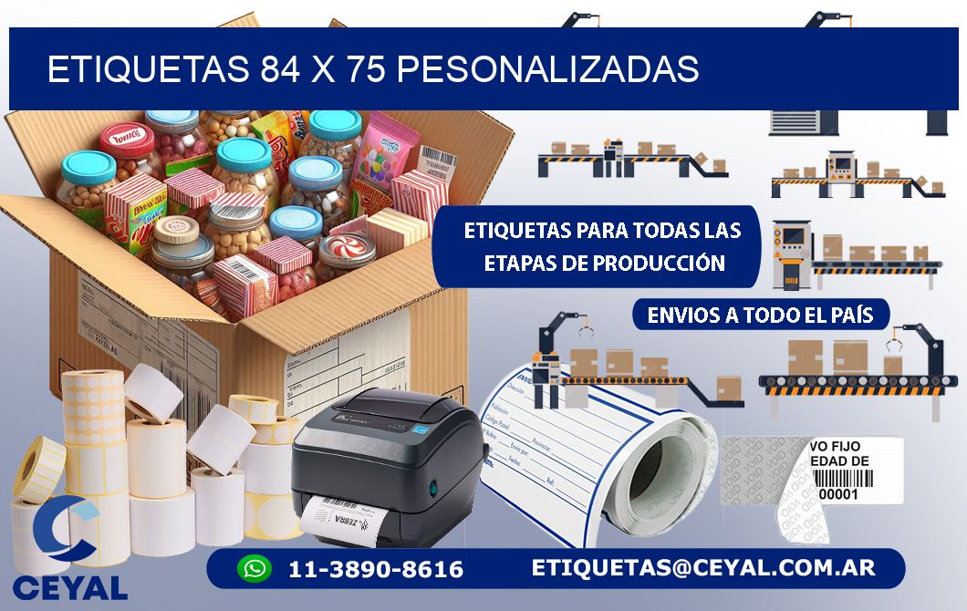 ETIQUETAS 84 x 75 PESONALIZADAS